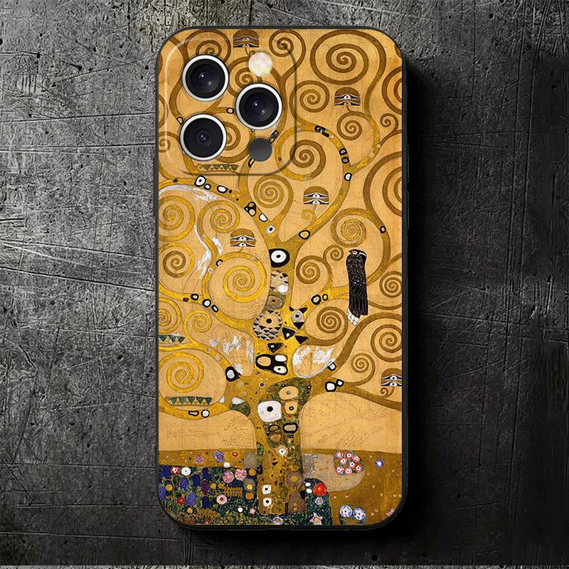 Kiss By Gustav Klimt Art Soft Phone Case for iPhone 16 16E 17 Air 15 Pro Max 14 Plus 13 Mini 11 12 7 Black Cover Back Shell