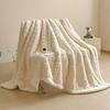 Thickened Coral Fleece Bed Blankets for Winter Warm Soft Imitation Lambs Wool Jacquard Blankets for Bedroom Sleeping Sofa Throw