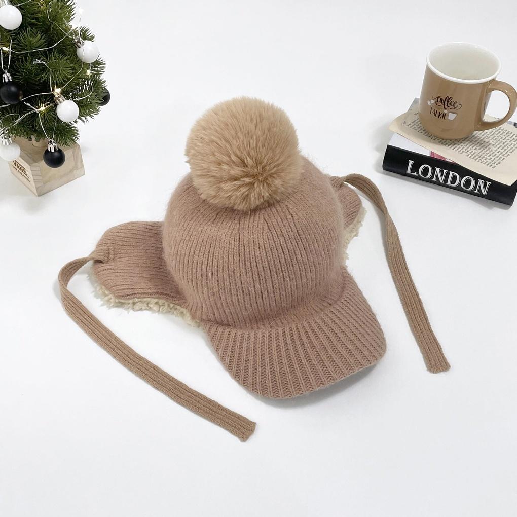 Women's and Men's Daily Angora Pom-pom Earflap Hat