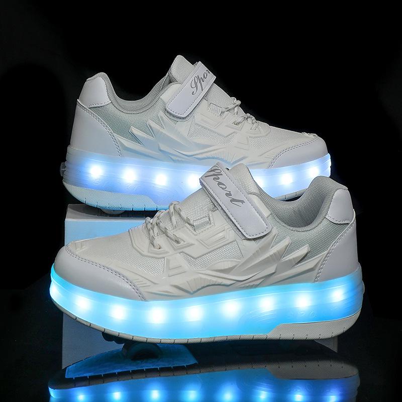 Işıklı Çocuk Parlayan Çift Tekerlekli Paten Ayakkabıları - Erkek ve Kız Çocukları İçin Inline Paten