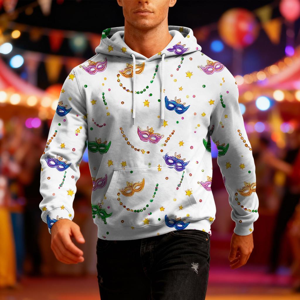 Men's Long-Sleeve Casual Hooded Sweatshirt