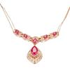 Purple Gold Water Drop Redstone Necklace Rose Gold Plated Luxury Classic Fashion Women'S Collarbone Chain