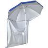 Beach Parasol with Side Panel Ø191x211 Cm with Manual Crank Tiltable Top 2 Pockets 2 Windows for Garden