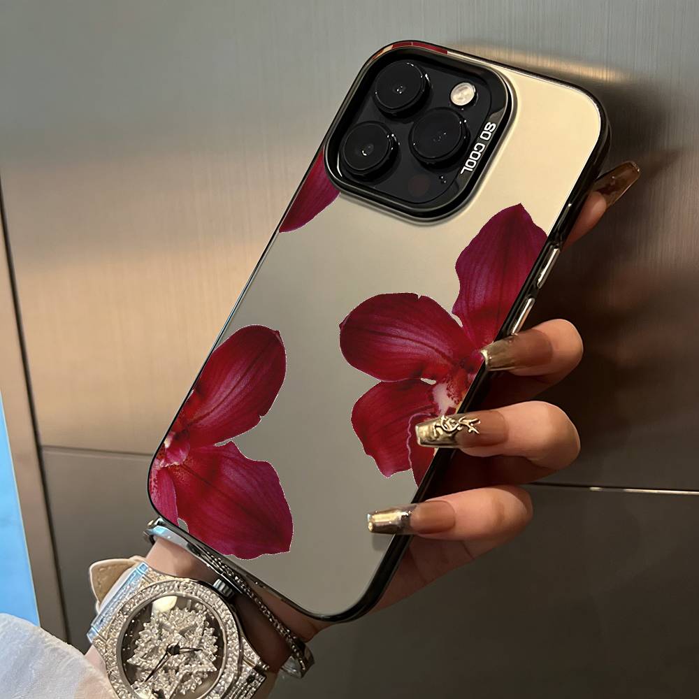 Beautiful flowers Phone Case For iPhone 17,16,15,14,13,12,11 Plus Pro Max Colored Silver Phone Case