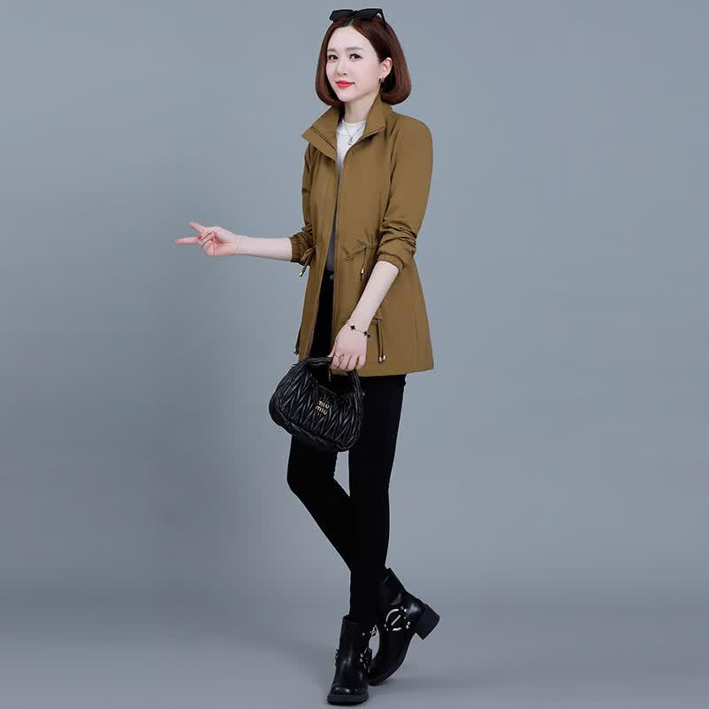 JOHLIN DREAM Women s Mid-Length Slimming Casual Windbreaker Coat 4XL
