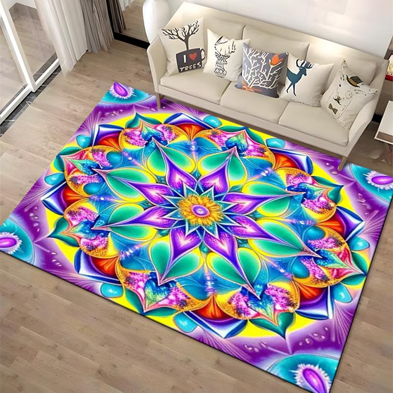 15 Size 3D Mandala Area Carpet Rug for Living Room Bedroom Home Sofa Doormat Decoration,kids Non-slip Floor Mat Gift