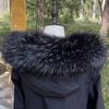 Raccoon Fur Collar Natural Fur Collar Winter Women Scarves Winter Female Gray Fur Collar Shawl Long Warm Genuine Fur Scarf