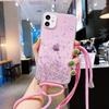 Glitter Crossbody Resin Phone Case with Lanyard for iPhone 15/17 Pro Max