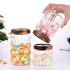 Gestreifte Vorratsflaschen aus Glas mit Holzdeckel, versiegeltes Glas, für Tee, Kaffeebohnen, Getreide, Bonbons, Organizer, Küche, Lebensmittel, Glasbehälter