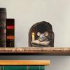 Cartoon Studious Mouse In Mouse Hole Wall Stickers, Self-Adhesive Decor for Study Room Living Room Background Wall Decoration