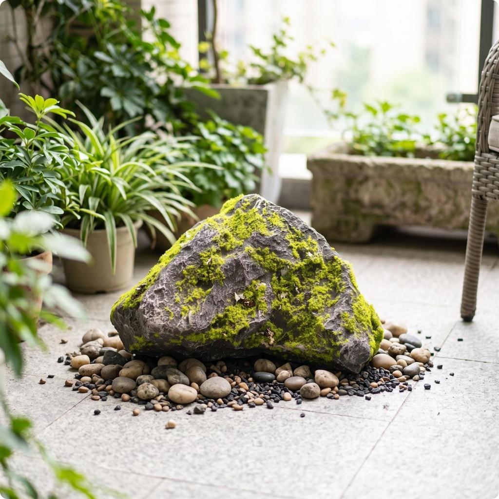 Artificial Moss Rock Lightweight Decor Weathered for Garden Decoration