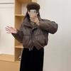 Winter Warm Down Coat Thickened Padded Jacket High Collar Windproof Long Sleeves Daily Outwear with Pockets Heat Retention Cotton