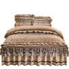 Quilted Velvet Duvet Cover Set Double Bed 220x240 King Size Embroidery Lace Luxury Quilt Cover Solid 2 Pillowcases Soft