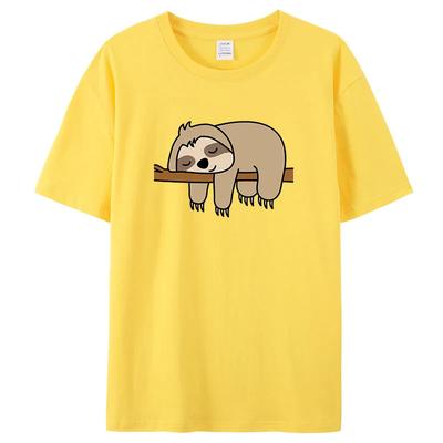 Sloth Cartoon Sweet 90s Cute Graphic T-shirt Print T Shirt Short Sleeve Summer Clothes Women Clothing Fashion Basic Tee Top