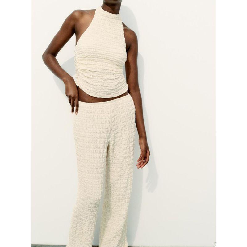 Za2024 Summer New Product Women's Clothes Halter Top 5039492 500 High Waist Pants 5039347 500