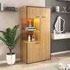 Modern Display Cabinet with LED Lighting - 150H Cm - Glass Door, Multipurpose Shelves, 15 Color Options, Large Storage Space, Glass Shelf