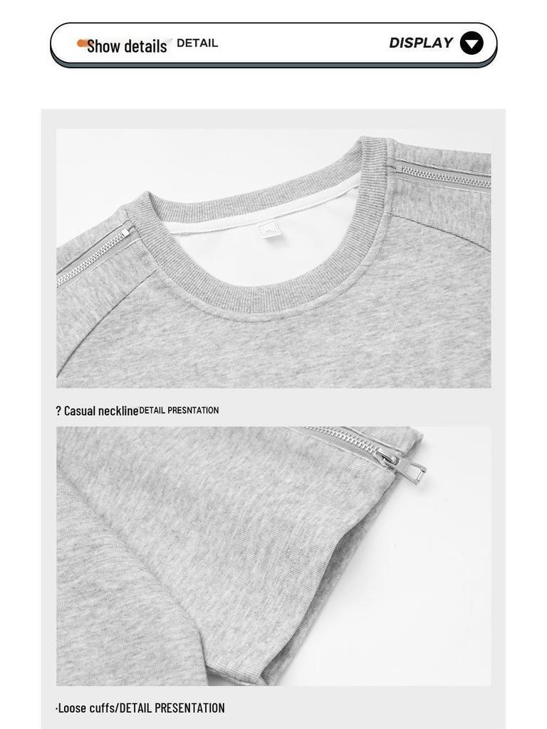 2024 Men's Deconstructed Short-Sleeve Round Neck T-shirt with Zipper Detail