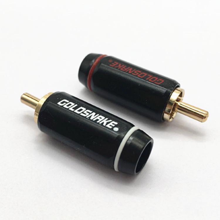 Snake King RCA Audio Connector Lotus Plug - AV Speaker Cable Solder Joint with Small Hexagonal Audio Plug