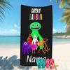 Customizable personalized beach towels Garten Of Banban themed designs.Suitable for the beach, yoga, sports;ideal as beach accessories