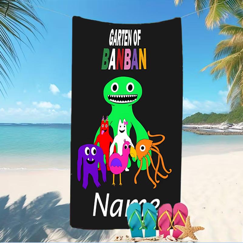 Customizable personalized beach towels Garten Of Banban themed designs.Suitable for the beach, yoga, sports;ideal as beach accessories