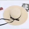 Summer Sunscreen Straw Big Brim Bow Ribbon Hat Solid Handmade Fisherman Hat Creative Dress Up Travel Beach Women Bucket Hat