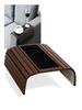 S.fields.inc Sofa Arm Table, Wooden Armrest Tray, Square Side Table with Cup Holder (Dark Brown)