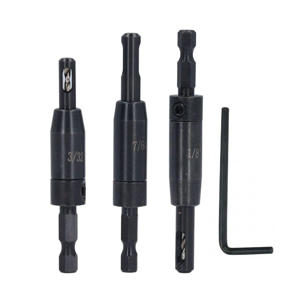 

3 PCS Clic-Change Self Centering Drill Bit Set Center Drill Bit Cabinet and Door Hinge Installation