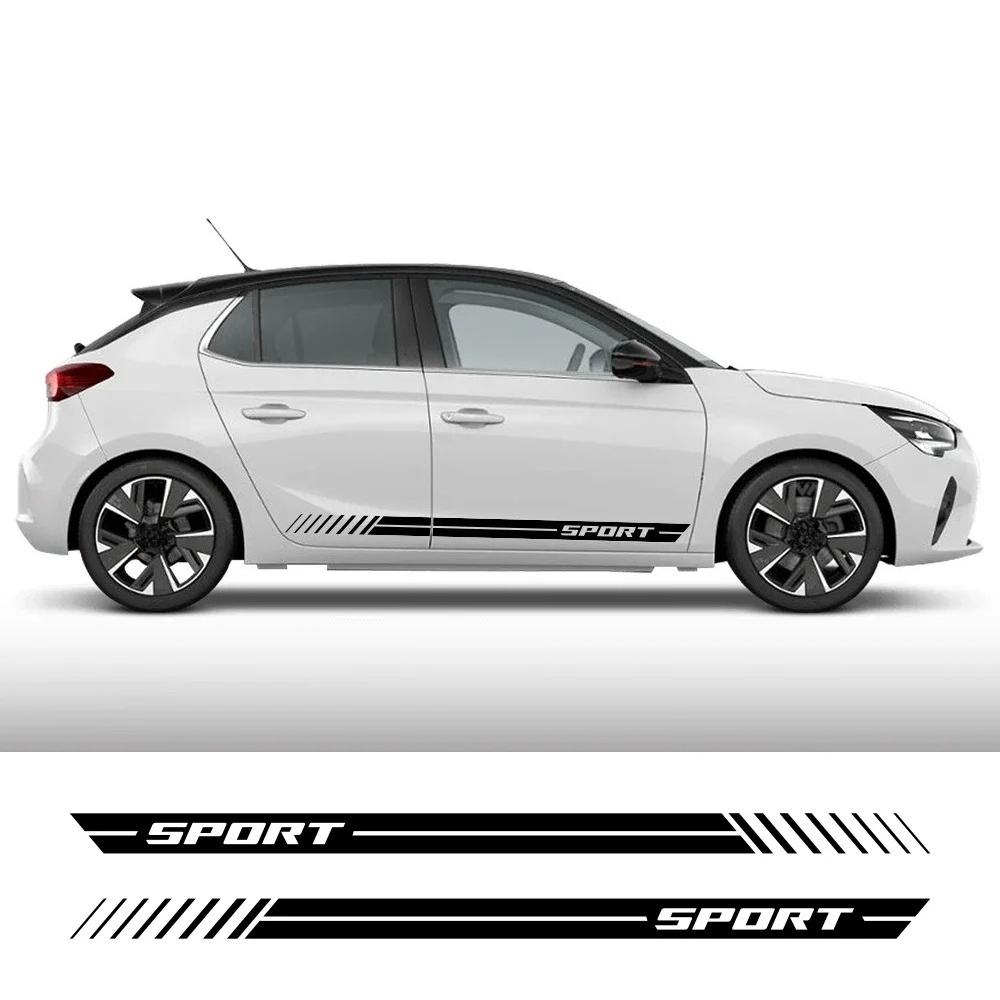Pegatinas de Rayas Laterales para Coche Rayas Deportivas Calcomanía de Vinilo Para Vauxhall Corsa D C VXR Sri Van Decoración de Tuning Automotriz Pegatinas Accesorios