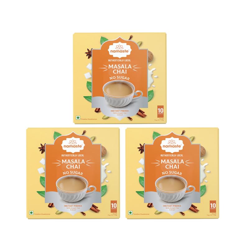 Namaste Chai Masala Tea Instant Premix Sachets | Unsweetened Instant Tea Premix | Instant Tea Premix Powder | Masala Tea With Milk | Masala Chai In