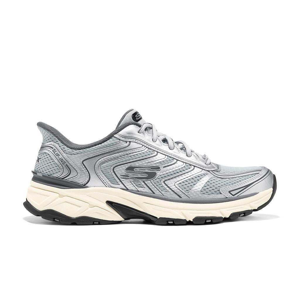 Skechers Silver Wing Slip-On Shoes Summer Retro Comfortable Casual Sports Thick Sole Men sneaker 233150-SLGY