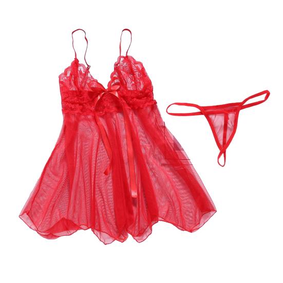 2 szt./zestaw Lady Piżama Przezroczysta koronkowa siatka Wygodna damska bielizna nocna do spania