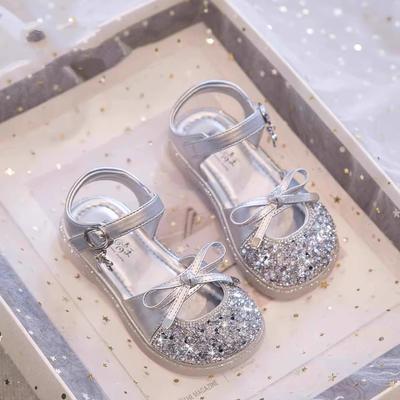 Girls Sandals Children's Princess Shoes Little Girls Crystal Shoes New Summer Soft Bottom Non-Slip Baby Girl Beach Shoes
