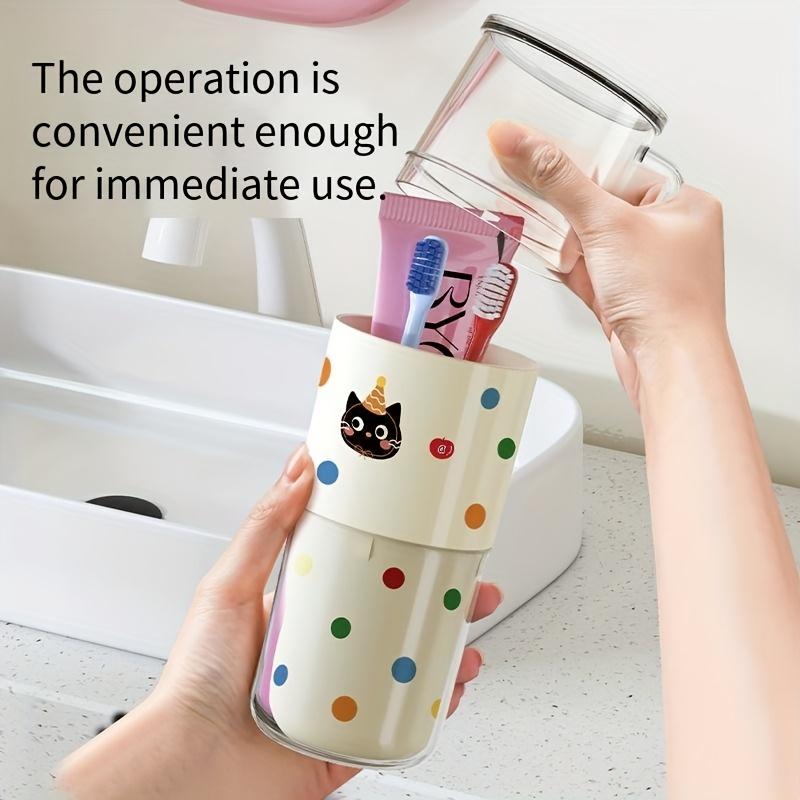 Travel Toothbrush Set Portable Toothbrush Storage Box Folding Mouthwash Cup 3Piece Travel Toiletry Bag Leak-Proof Tooth Mug Essential