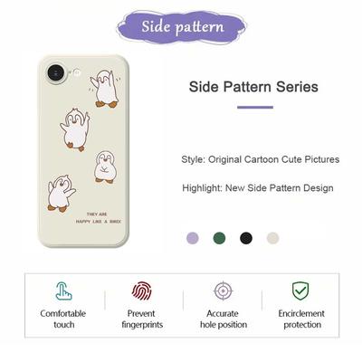 For iPhone 16e Case Happy Penguin Pattern Printing Straight Edge TPU Phone Back Cover