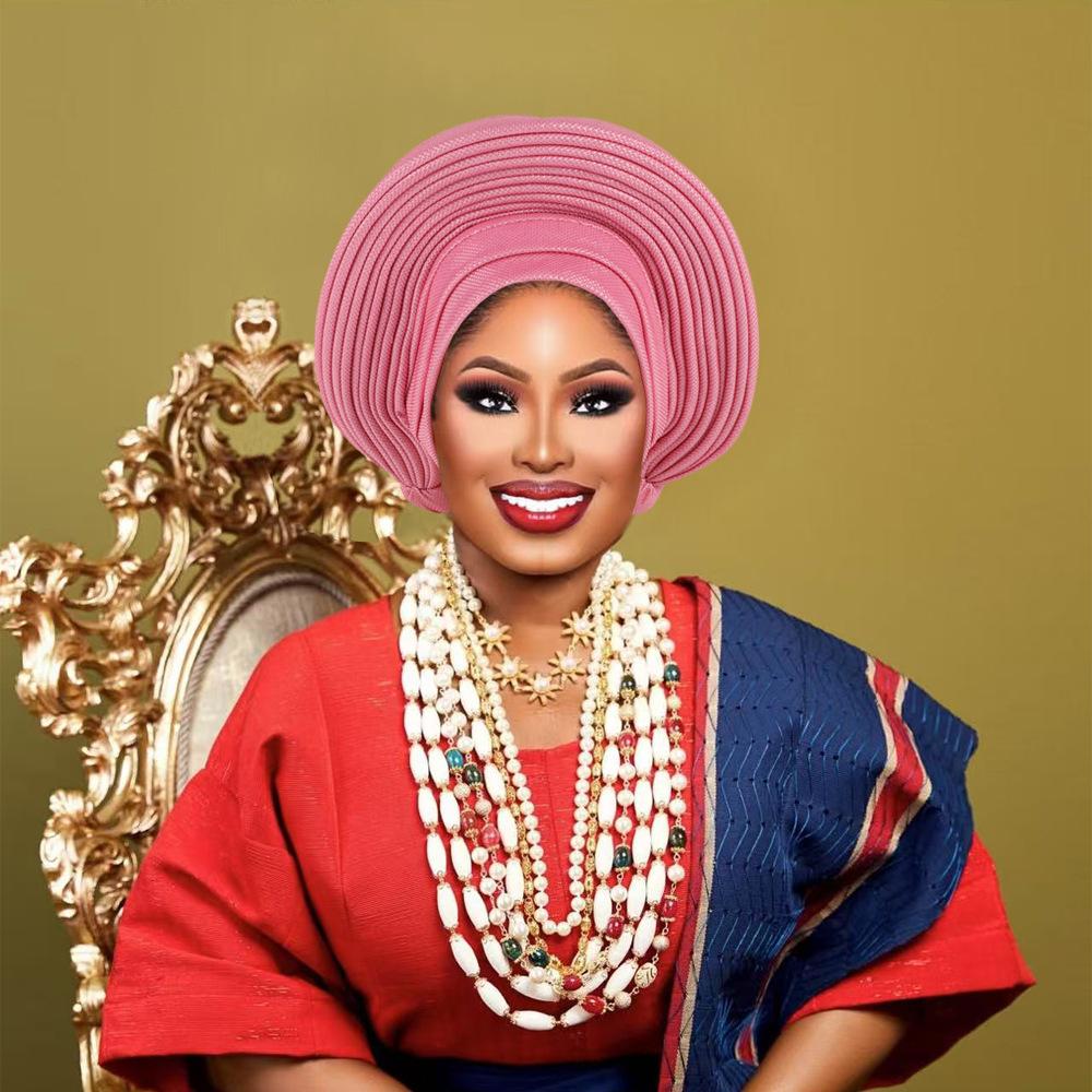 Nigeria Kopfbedeckungen Hochzeitsfeier Kopfschmuck Elegante Afrikanische Kopfbedeckung Turban Bereits Fertig Damen Auto Gele Damen Kopfwickel