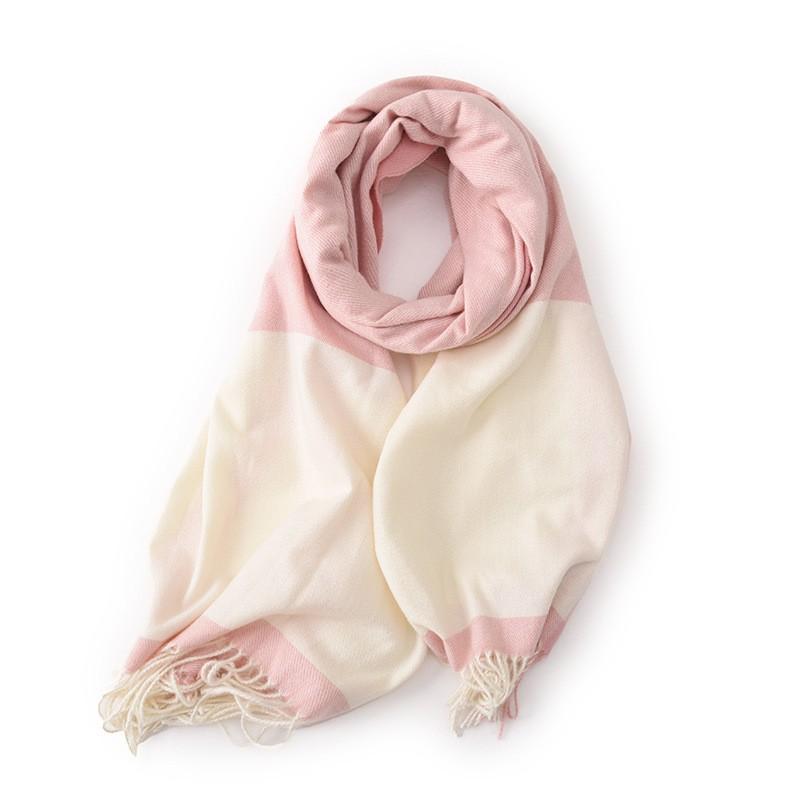 Oversized Plaid Scarf With Tassels Warm Faux Cashmere Shawl Women Men Winter Fashion Accessory