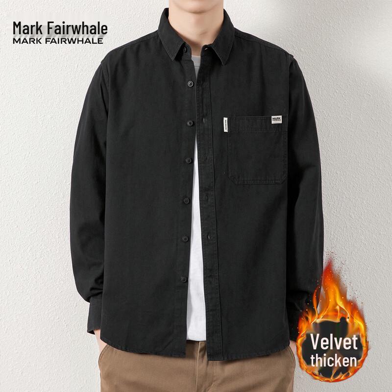 Mark Fairwhale Men's Casual Loose-Fit Cotton Utility Shirt Jacket