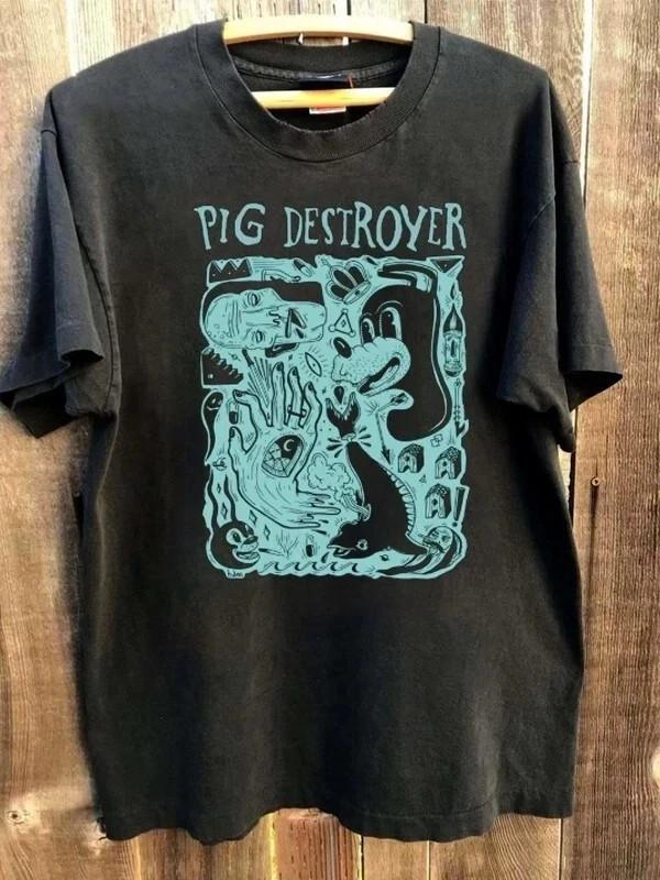 Pig Destroyer band Flash Basic black Graphic T shirt Heavy cotton S-5XL Unisex T-Shirt XXXL
