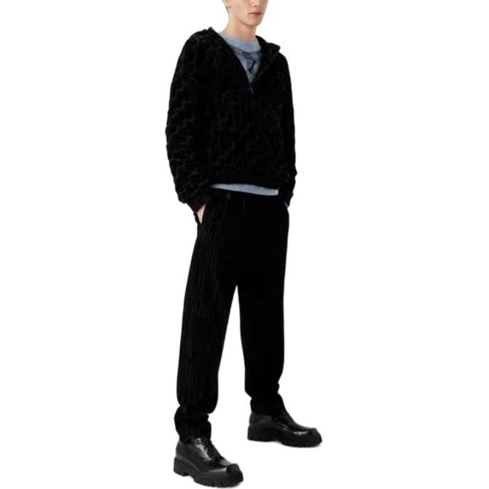 Emporio Armani FW22 Letter Embroidery Raglan Knit Sweater Men Sweater Blue 6L1MV91M08Z-F707