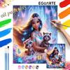 Pocahontas Raccoon Oil Painting Art Painting Kit, Handmade Diy Art Painting Home Wall Decoration Forest Butterfly Magic Scene