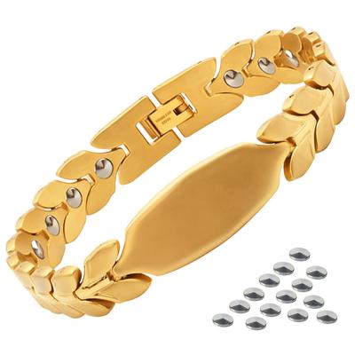 17 Körner Germanium Armband Edelstahl Statische Elektrizität Mode Größe verstellbar Herren (99,999 % Reinheit) Armband, Ableitung,