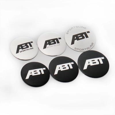 4 pièces 56mm 60mmm 65mm Aluminium Argent Noir Logo ABT Cache-moyeux de Roue Autocollant Badge ABT Accessoires