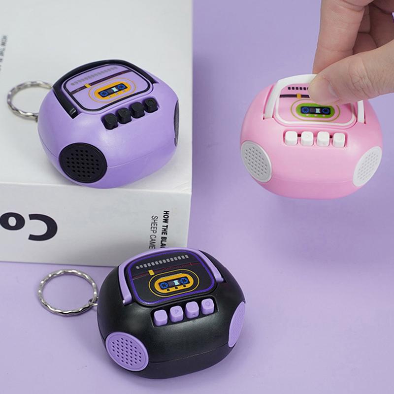 Mini Retro Recorder Keychain Easy To Use Lightweight Recording Device for Backpack Pendant Daily Commute