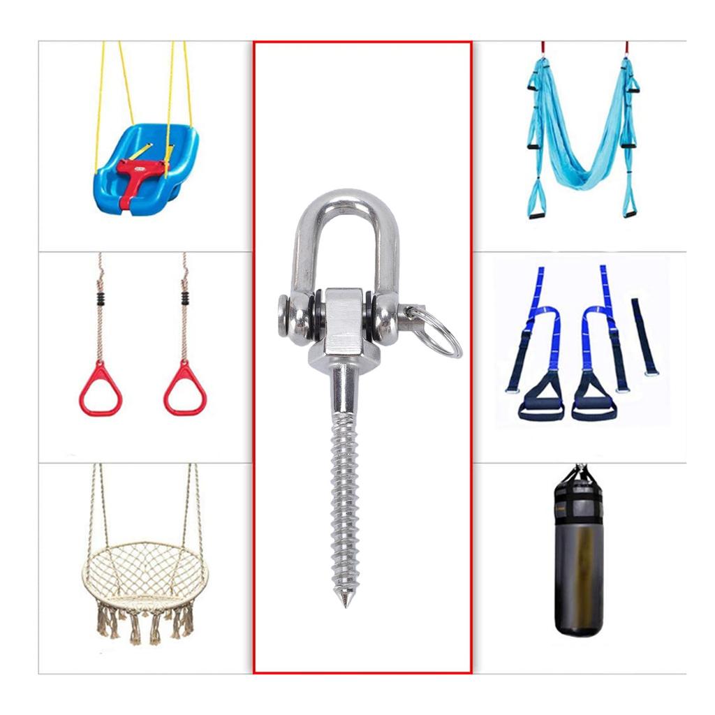 2PCS Bearing Swing Hanger 1500LB Stainless Steel Heavy Duty Swing Hook for Punching Bag Yoga Hammock