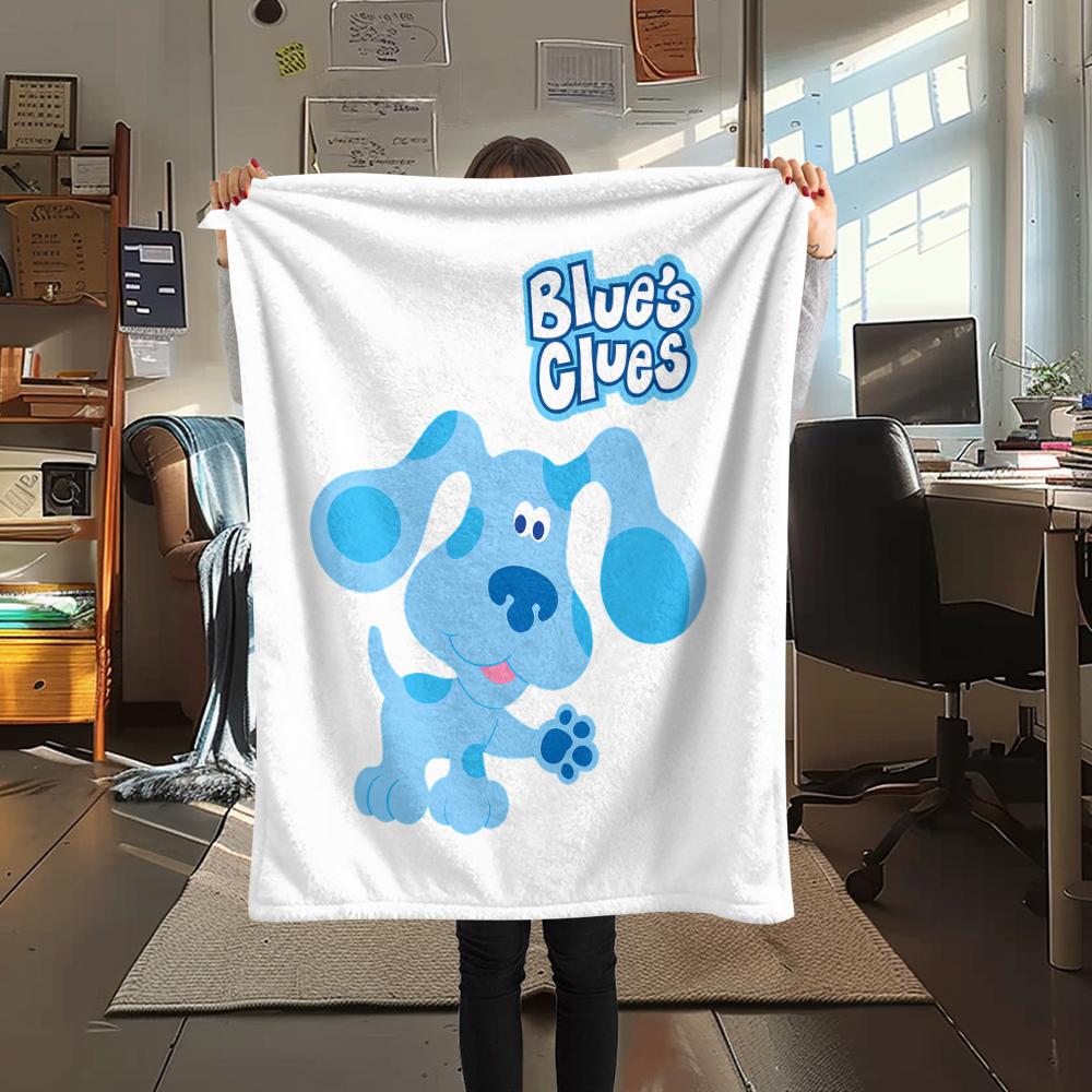 1 Manta de Franela con Estampado de Blue's Clues, Alta Calidad para Todas las Estaciones, Decoración del Hogar, Calidez y Comodidad, Perfecta para Regalos de Navidad