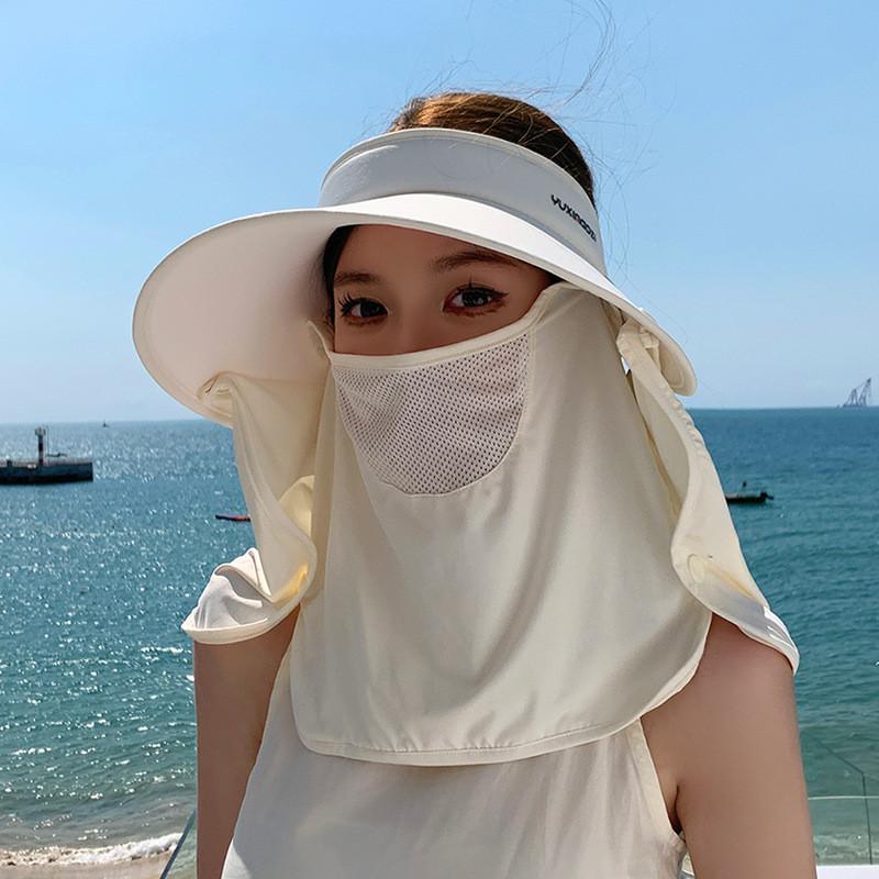 Summer Sun Protection Cap With Removable Shoulder Cover For Outdoor Activities