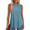 Spring and Summer Solid Color Round Neck Loose Sleeveless Casual T-shirt