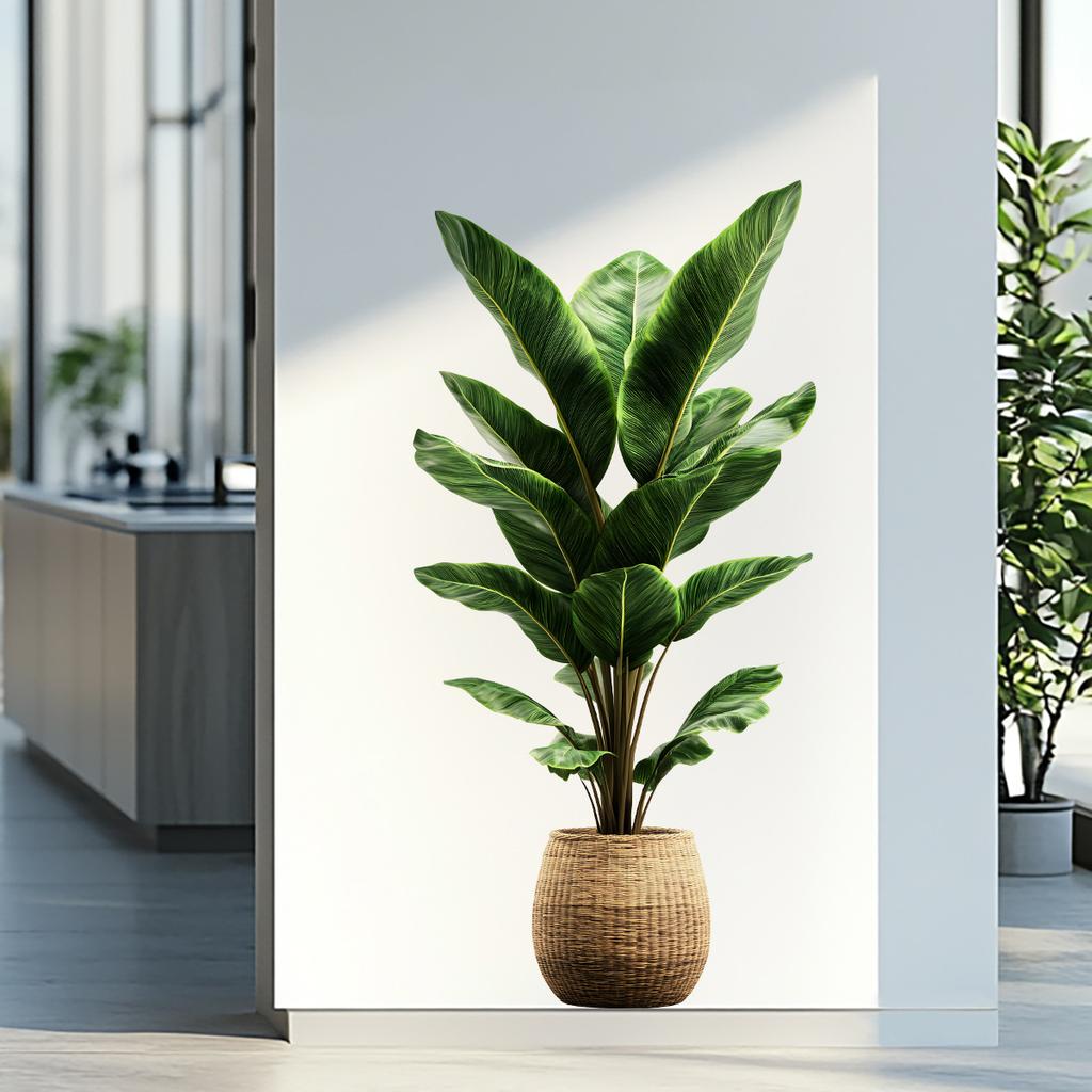 Realistischer Topfpflanzen-Wandaufkleber Wohnzimmer Schlafzimmer Wanddekoration Abnehmbar Selbstklebend