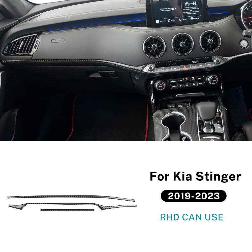 Carbon Fiber Style Interior Sticker for Kia Stinger 2019 2020 2021 2022 2023 LHD RHD Interior Panel