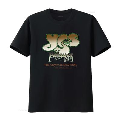 Cotton T Shirt Yes Music Relayer The Album Series Tour Jon Anderson Steve Howe Band Print Rock Fans Vintage Washed Stylish